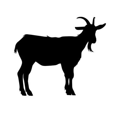 Illustration of a goat silhouette. Vector. Stock Illustration