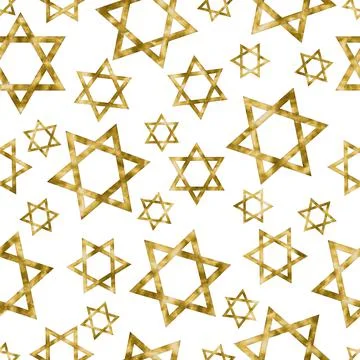 Illustration gold and white Star of David pattern background that is seamless Illustrazione stock