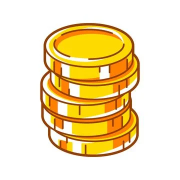 Illustration of gold coins stack. Banking and finance icon. Stock Illustration