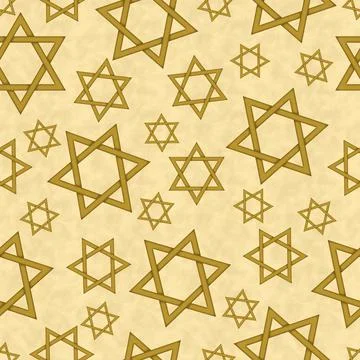 Illustration gold Star of David pattern background that is seamless Stock Illustration