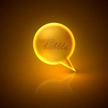 Illustration with golden speech bubble Stock Illustration