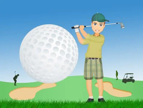 Illustration of golfer Stock Illustration