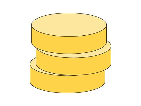 Illustration gouda cheese roll block stack isolated Stock Illustration