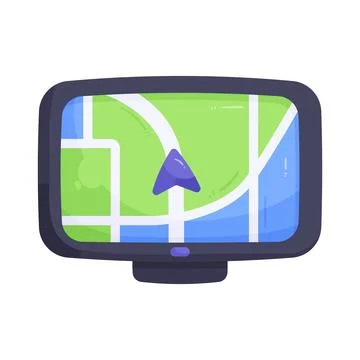 Illustration of gps navigation screen Stock Illustration