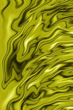 Illustration of gradient bright olive green flowing 3D liquid texture Stock Illustration