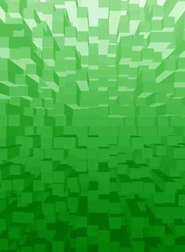 Illustration of Gradient Green 3D Cubes for Abstract Background Stock Illustration