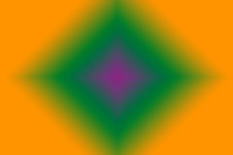 Illustration of Gradient Green 3D Diamond Square on Orange Background Stockillustratie