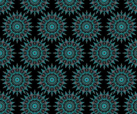 Illustration of a gradient mandala pattern on a dark background Stock Illustration