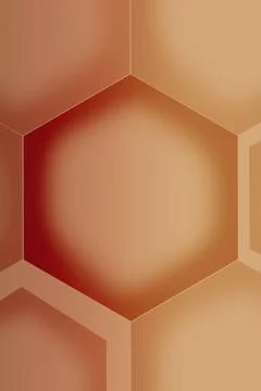 Illustration of gradient mocha brown 3D hexagon shape pattern 스톡 일러스트