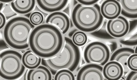 Illustration of gradient monochrome chaotic ring shaped abstract background Illustrazione stock