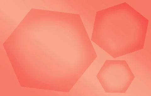 Illustration of gradient orange red 3D various sized  hexagon shape pattern Stock Illustration