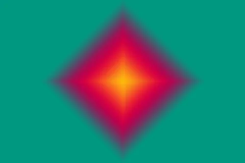 Illustration of Gradient Red 3D Diamond Square on Pine Green Background Stock Illustration