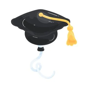 Illustration of graduation cap balloon Stock-Illustration