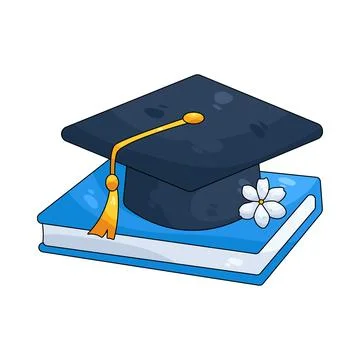 Illustration of graduation cap on a book Stock-Illustration