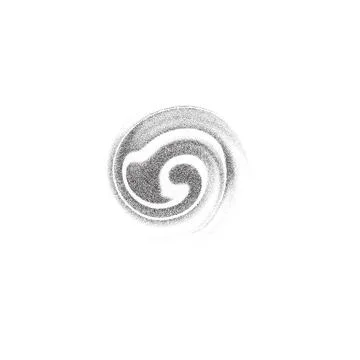 Illustration of a grainy gradient of black particles that create a circle with a Illustrazione stock