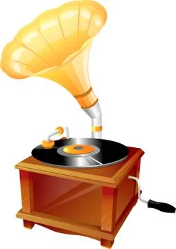 Illustration of gramophone, with white background vector-eps Illustrazione stock