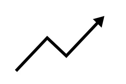 Illustration of graph with black arrow isolated on white background Stock Illustration