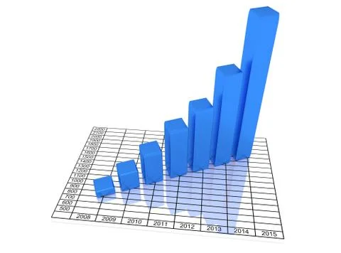 Illustration of graph with the growing progress Stock Illustration