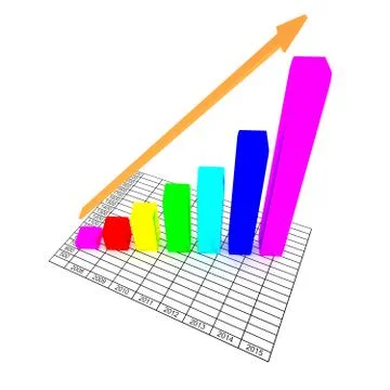 Illustration of graph with the growing progress イラスト素材