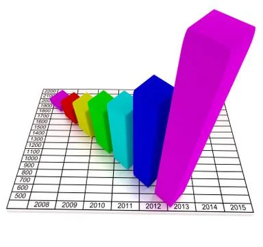 Illustration of graph with the growing progress 库存插图