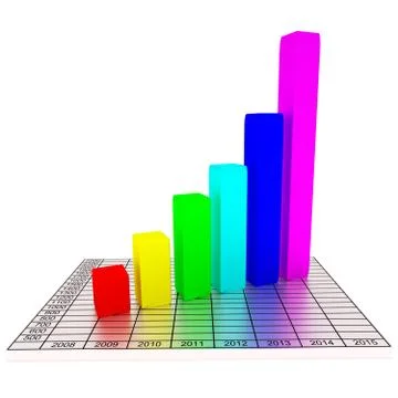 Illustration of graph with the growing progress Stock Illustration