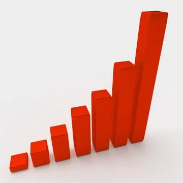 Illustration of graph with the growing progress Stock Illustration