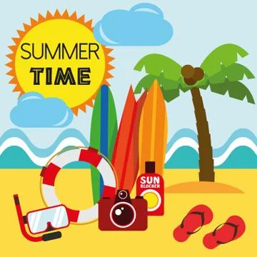 Illustration Graphic Vector Summer, Travel, Holiday 스톡 일러스트