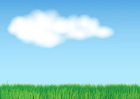 Illustration of grass on light blue background Stock Illustration