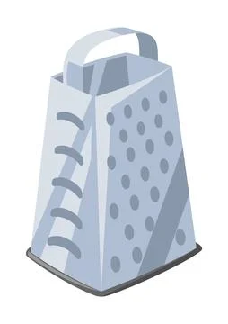 Illustration of grater. Stylized kitchen object for cooking recipe and menu. Stock Illustration