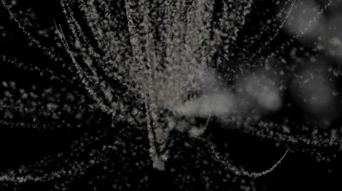 Illustration of Gray particles fly after being exploded Stockillustratie