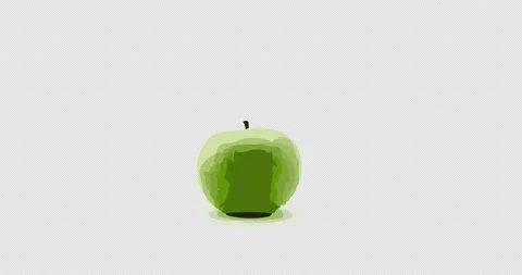 Illustration of a green apple Stock Footage 221128451