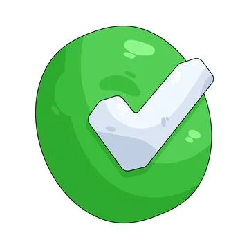 Illustration of green circle with a check mark 스톡 일러스트