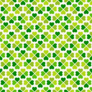 Illustration of a green clover pattern isolated on a white background Illustrazione stock