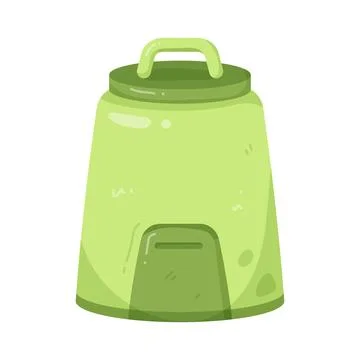 Illustration of green compost bin Stock Illustration
