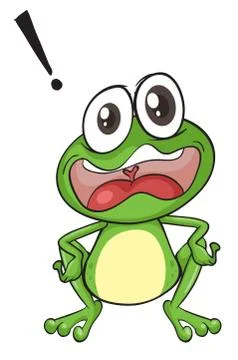 Illustration of a green frog on a white background Stock Illustration