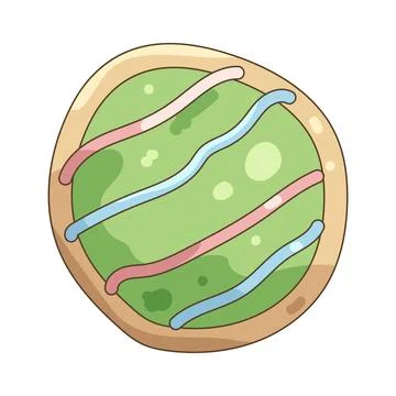 Illustration of green frosted easter cookie イラスト素材