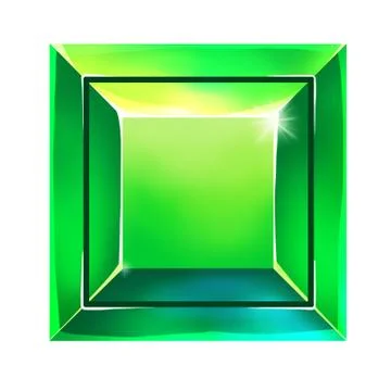 Illustration: The Green Gem. Element Creation. Game Assets. Illustrazione stock