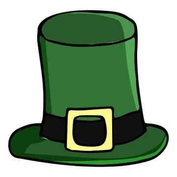 Illustration, green hat of St. Patrick. Vector hand-drawn illustration Stock Illustration