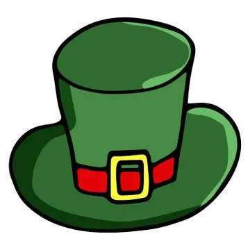 Illustration, green hat of St. Patrick. Vector hand-drawn illustration Stock Illustration