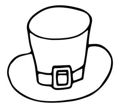 Illustration, green hat of St. Patrick. Vector hand-drawn illustration Stock Illustration