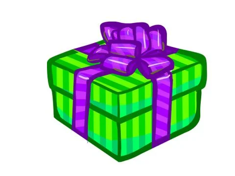 The illustration of a green present box. Stock Illustration