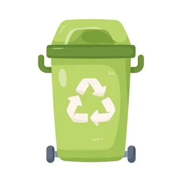 Illustration of green recycling bin Stock Illustration