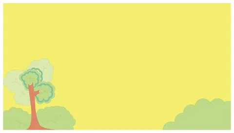Illustration of a green tree on a yellow background with space for text. Stock Illustration