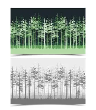 Illustration of green trees Stock Illustration