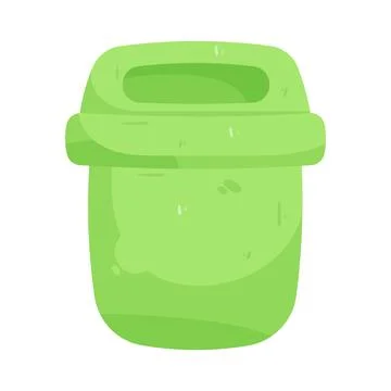 Illustration of green waste bin Stock Illustration
