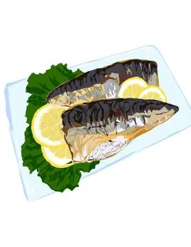 Illustration of grilled fish Stock Illustration