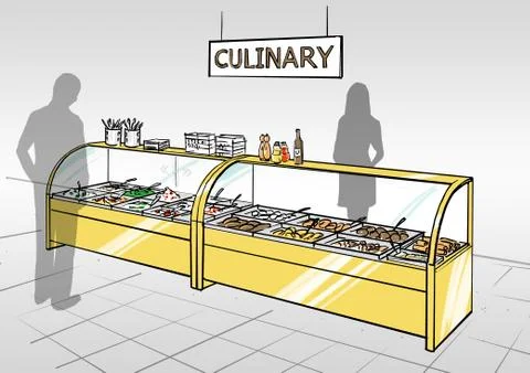 Illustration of a grocery store interior Stock Illustration