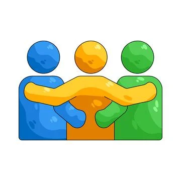Illustration of Group Hug Stock Illustration