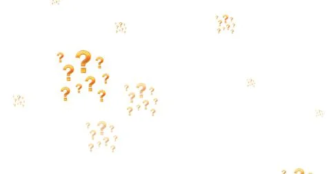 Illustration of groups of multiple yellow and orange question marks on white Stock Illustration