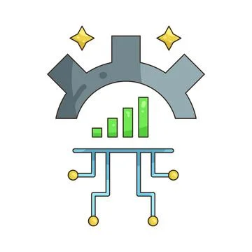 Illustration of growth bar with setting Stock Illustration